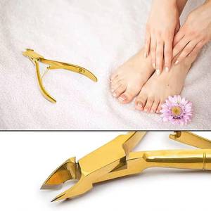 Golden Stainless Steel <b>Nail</b> Clipper 15mm Jaw Bevel Shape Professional Finger <b>Nail</b> <b>Tool</b> Luxury Style Adult Use - Product Image 5