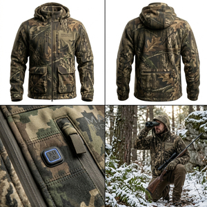 Custom OEM <b>Men's</b> <b>Summer</b> Waterproof Camouflage Softshell Hunting <b>Jacket</b> Windproof Silent Fleece Lined Outdoor Tactical Apparel - Product Image 6