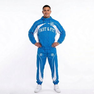 2026 Winter <b>Plus</b> <b>Size</b> Solid Hooded Casual Men's Slim Fit 100% Cotton Track Suit Sportswear <b>Jogger</b> <b>Set</b> for Gym Fitness Training - Product Image 1