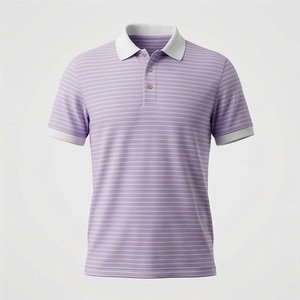 Chemise décontractée pour homme en piqué 100 % polyester bleu marine à manches courtes, respirante, infroissable, coupe classique, design tricoté uni - Product Image 1