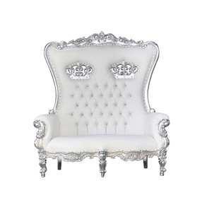 Premium Luxury Double Seat Highback Throne Sillas Wedding Throne Sillas Precio al por mayor - Product Image 2