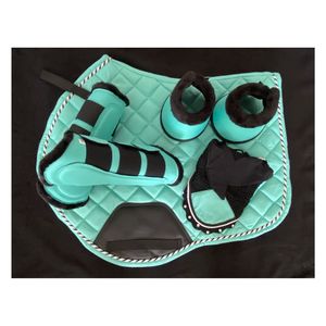 Juegos de mantillas para caballo, protectores de orejas, botas de tendón de piel de oveja, mantillas para doma y salto con relleno de algodón y forro polar. - Product Image 3