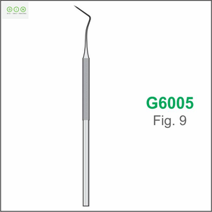 MELPEX BEAUTY INSTRUMENTS Sonda exploradora dental manual G6005 Figura 9 Punta curva Detector de caries Acero inoxidable alemán - Product Image 1