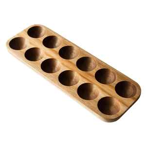 Wooden <b>Egg</b> Holder Tray 6 Slot <b>Egg</b> Serving Tray Natural Wood <b>Egg</b> <b>Storage</b> Rack Breakfast <b>Egg</b> Stand Kitchen Table Decor - Product Image 4
