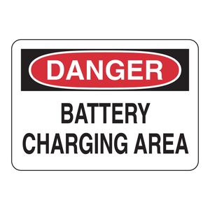 Panneau de signalisation d'aire de charge de batterie Brady Danger - Panneau d'avertissement de sécurité intérieur/extérieur - Product Image 2