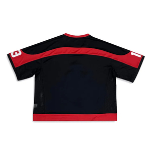 Cropped Oversized Vintage Sports American Boxy Mesh T-Shirt Half Sleeve Regular Fit <b>Soccer</b> Boxy Men's T-Shirt - Product Image 2