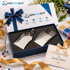 ที่ตักลูกปัดทรงกลมและทรงเหลี่ยม สแตนเลสสตีล สำหรับทำเครื่องประดับ จัดการและเก็บลูกปัด สีเงิน ZetomedPro - Product Image 6