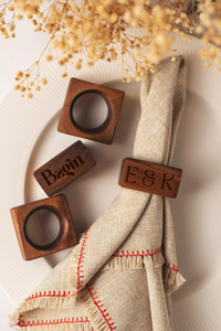 Anneaux de serviette en bois faits à la main en Inde, porte-serviettes décoratifs pour la cuisine et les occasions festives - Product Image 5