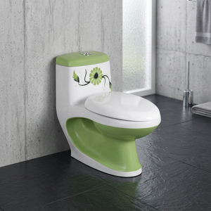 Elegant Modern Mint Green Color One Piece Toilet Designer Ceramic Sanitary Ware For African Hotel Bathroom Decor - Product Image 1