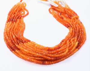 Cuentas facetadas de cornalina natural AAA de 3-3.5 mm, cuentas de piedra preciosa de cornalina de 13 pulgadas, cuentas facetadas de cornalina. - Product Image 2