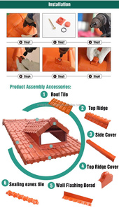 Feuille de toit en PVC Tuiles de toit simples Telha Matériaux de construction Tejas Para Techos Bardeaux de toiture ASA-PVC pour villa maison - Product Image 6