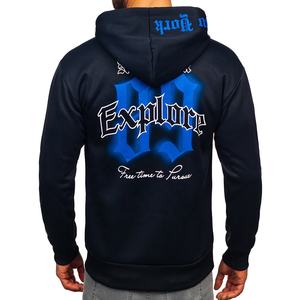 Sudadera con capucha con estampado de logotipo trasero de gran tamaño en blanco de alta calidad logotipo con estampado personalizado ropa de calle de algodón Sudadera con capucha esencial de moda para hombres - Product Image 4