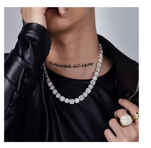 Cadena de Tenis de Moissanita de Alta Claridad, Colgante Hip Hop Bling, Joyería de Moda Unisex - Product Image 2