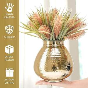 Vase à fleurs en métal finition or de haute qualité, support de centre de table de luxe pour mariage, décoration d'événements et de fêtes à prix abordables - Product Image 6