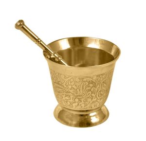 Commercial Grade Brass Mortar And Pestle Set For Bulk Spice <b>Grinding</b> Herbal Medicine And Kitchen Preparation - Product Image 1