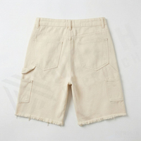 Shorts en jean bleu personnalisés unisexe, motif étoile en strass lourd, orné de diamants, shorts scintillants pour hommes, taille haute