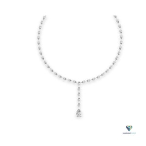 Collier de luxe en or blanc 14 carats avec diamant de laboratoire en forme de poire de 22,98 carats pour femmes - Product Image 2