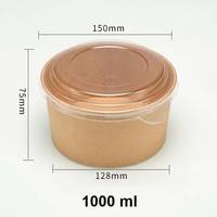 Bols alimentaires en papier kraft biodégradable écologiques, impression personnalisée, jetables, compatibles micro-ondes, pour salades et soupes, pour restaurants