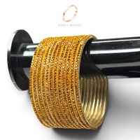 Juego de Brazaletes de Acero Inoxidable de Alta Calidad Chapados en Oro para Mujer con Acabado de Diseño con Cristales, Precio al por Mayor