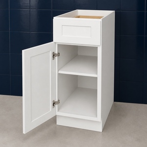 In Stock USA 15 Inch White and Gray Shaker Lower Kitchen <b>Cabinet</b> Solid <b>Wood</b> Doors RTA Kitchen <b>Cabinets</b> B15 Fast Delivery - Product Image 5