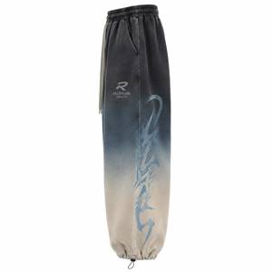 Men's Acid Wash Straight Mid Rise <b>Elastic</b> <b>Waist</b> Drawstring Casual Streetwear Breathable Quick Dry Knitted Heavyweight <b>Trousers</b> - Product Image 3