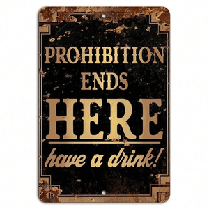 CIFbuy Targa da parete in legno con scritta 'Prohibition Ends Here' per decorazioni da bar e man cave. Servizio di ritiro disponibile. - Product Image 1