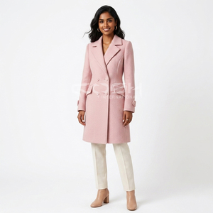 Abrigo Elegante Rosa para Mujer de Cosh International Greek Apparel, con Logotipo Personalizado, Transpirable y Estilizado, Blazer de la Hermandad Delta Sigma - Product Image 4