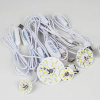 Placas de Circuito LED de 5V con Cable USB, 31/44/46/50/58mm, Blanco CCT 2700K, Blanco Cálido, Regulable, Chip LED PCB, Lámparas Personalizadas DIY, Luz Nocturna
