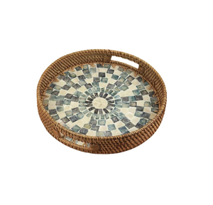 Artisanat artisanal en nacre et rotin, nouveau produit de qualité supérieure pour la réception de mariage, article de rangement pour la vaisselle. - Product Image 1