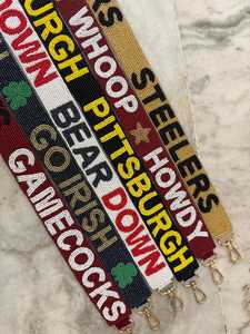 Handmade Beaded GameDays Straps With Clear <b>Bag</b>, <b>College</b> Straps, Crossbody Beaded Straps. - Product Image 3