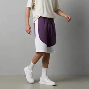 OEM Cotton/Polyester Solid Men's Shorts 250GSM Fleece Oversized <b>Elastic</b> Waist High Street Style Casual sweat shorts - Product Image 6