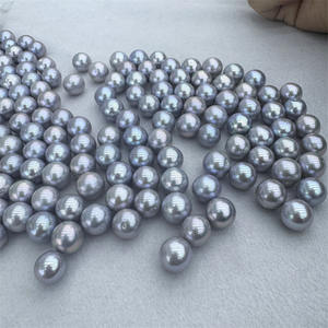 Perlas Sueltas de Agua Dulce Grises de 10-12 mm, Círculo Perfecto, Espejo con Fuerte Brillo, Redondas, Ligeramente Imperfectas, Color Multi-Lino Verdadero, Desnudas - Product Image 5