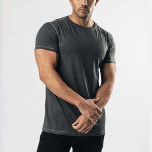 Vêtements de fitness pour hommes en vente directe, t-shirts de compression à séchage rapide, t-shirts de sport à manches courtes pour hommes - Product Image 2