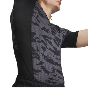 T-shirt de compression personnalisé pour homme, noir et gris camouflage, à manches courtes, col ras du cou, ajusté, pour la gym, l'entraînement, le sport, le football, sous-vêtement technique - Product Image 3