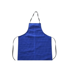 Solid Blue Embroidered Cleaning Pinafore Lucky Cat Clean Custom Made <b>Kitchen</b> <b>Aprons</b> for Women Cotton Linen Home Cooking <b>Apron</b> - Product Image 1