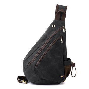 Mochila Bandolera de Lona Vintage, Bolso de Pecho Cruzado para Hombre y Mujer, Informal, para Viajes, con Múltiples Bolsillos con Cremallera - Product Image 3