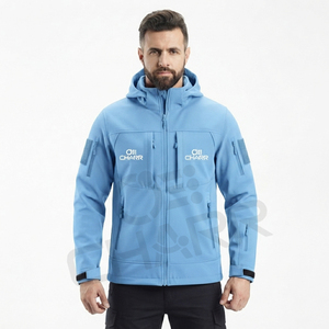 Chaquetas Personalizadas al por Mayor de Alta Calidad para Hombre, Chaqueta Impermeable con Capucha y Forro Polar, Chaqueta Cortavientos para Exteriores - Product Image 3