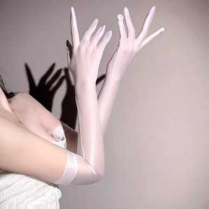 Gants longs de mariée en satin de nylon ultra-fins, doux et lisses, effet soie brillante, avec détection d'aiguille, pour l'été - Product Image 3