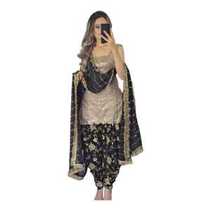 Conjunto de Lehenga Choli y Dupatta de Seda Chinon Pura de Primera Calidad, 3 Piezas, con Estampado Digital, para Fiestas, a Precio de Mayoreo - Product Image 1