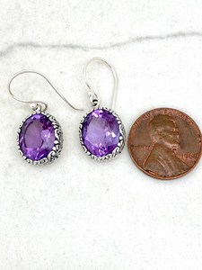 Pendientes Colgantes de Amatista Bali, Joyería Artesanal con Piedras Preciosas, Regalo Elegante para Mujer, Proveedor Mayorista - Product Image 4