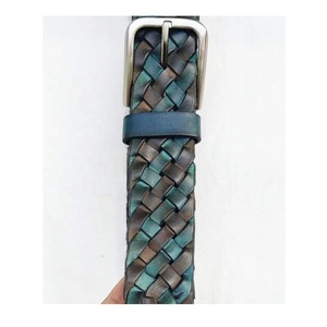 Cinturón de cuero trenzado ecuestre unisex con hebilla de aleación de zinc multicolor Productos de caballo de la mejor calidad Logotipo personalizado Diseño elegante - Product Image 5