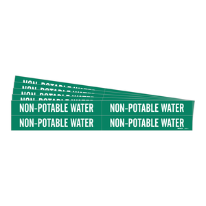 Non-Potable Water Pipe Marker <b>Heat</b> & Water-<b>Resistant</b> <b>Adhesive</b> or Clamp Mount for Industrial Piping - Product Image 2