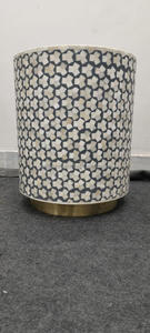 Mesa consola con incrustaciones de hueso hechas a mano y taburetes resina estilo Ángel espacios sofisticados mesita de noche al por mayor - Product Image 6