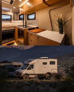 Camping-car de luxe gris en aluminium, prix de gros, une chambre, 4-6 personnes, Euro 6, climatiseur, réfrigérateur, cuisinière, télévision, salle de bain, véhicule - Product Image 5