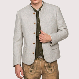 Veste traditionnelle pour hommes de qualité supérieure, style bavarois allemand, col montant, vêtements d'hiver pour l'extérieur, vente en gros - Product Image 5