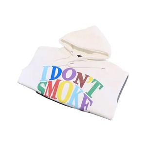 Pull-over unisexe oversize en molleton de coton, style streetwear, écologique, avec poche brodée et impression en relief, pour la vente en gros et en vrac - Product Image 5