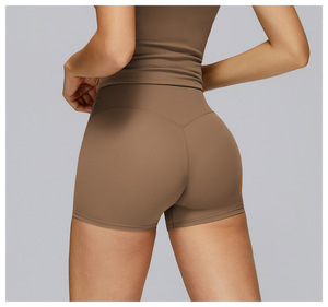 Women Solid Tight Running Shorts Nylon Spandex Gym Yoga Workout Short <b>Tights</b> Quick Dry Fitness Compression Short Shorts - Product Image 2