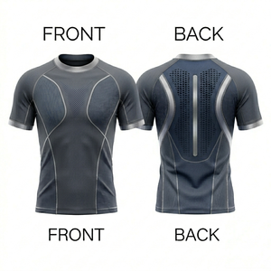 Vente en gros OEM – T-shirt de compression Rash Guard pour hommes, idéal MMA, BJJ, grappling, gym, fitness, sport – Haut de compression personnalisable avec logo - Product Image 4