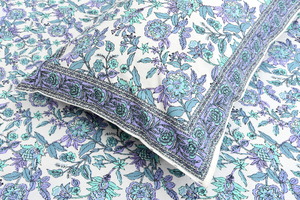 Drap plat en coton imprimé de Jaipur, 200 fils, toutes saisons, écologique, durable, lavable, respirant, doux pour la peau, taille complète - Product Image 2