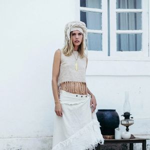 Tunique Bohème Oversize Beige en Coton Brut Biologique – Style Hippie Bohème et Gypsy – Blouse Écologique Effet Usé - Product Image 1